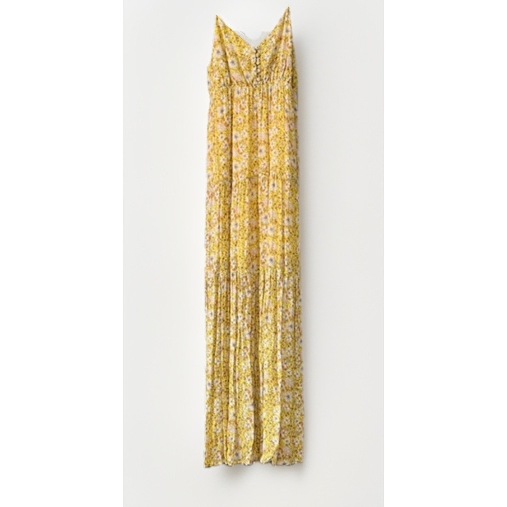 Gentle fawn women's Yellow Spring floral maxi dress size S Flared See Descrip!